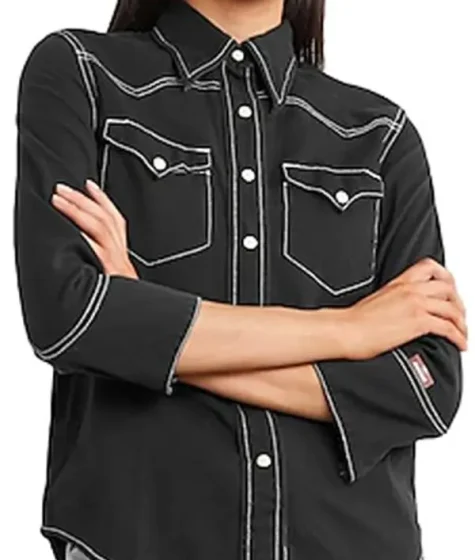 Hassie Harrison Black Shirt