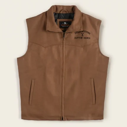 John Dutton Wool Vest Yellowstone Front