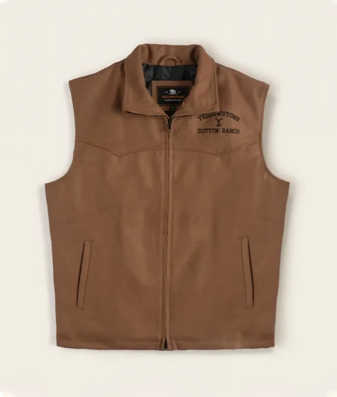 John Dutton Wool Vest Yellowstone Front
