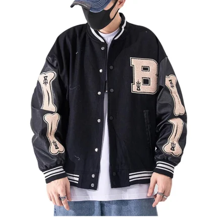 Men Quilted Casual Varsity College Baseball Jacket