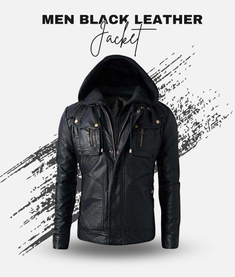 men black Leather Jacket