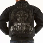 Pelle Pelle Royal Black Wool Bomber Jacket - Front Look