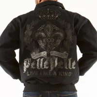 Pelle Pelle Royal Black Wool Bomber Jacket - Front Look