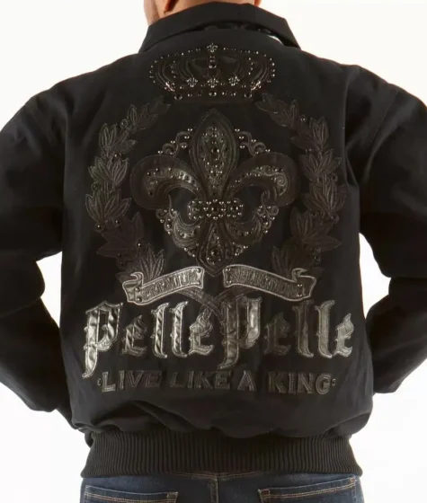 Pelle Pelle Royal Black Wool Bomber Jacket - Front Look