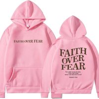 Faith Over Fear Hoodie-Pink