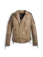 Mens Desert Brown Waxed Biker Leather Motorbike Jacket