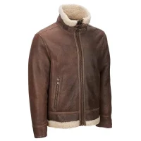 Shearling Aviator Mens Light Brown Jacket