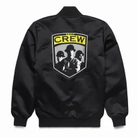 Columbus Crew Black Satin Bomber Graphic Jacket