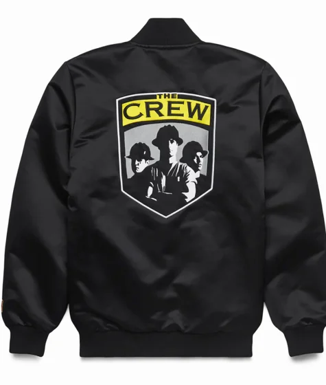 Columbus Crew Black Satin Bomber Graphic Jacket