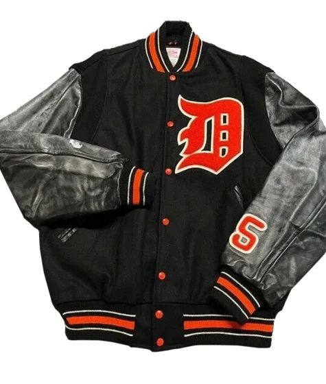 Detroit Tigers Letterman Black Jacket