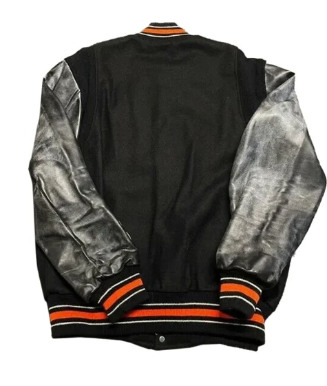 Detroit Tigers Letterman Black Varsity Jacket