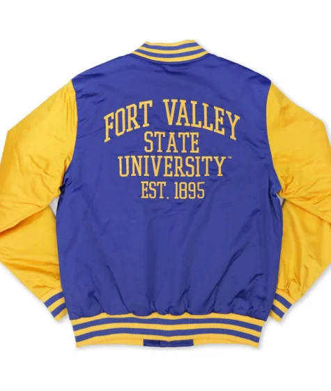 Fort Valley State University Blue and Yellow Varsity Jacket