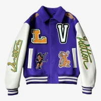 Louis Vuitton Purple White Varsity Jacket