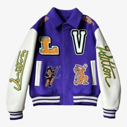 Louis Vuitton Purple White Varsity Jacket