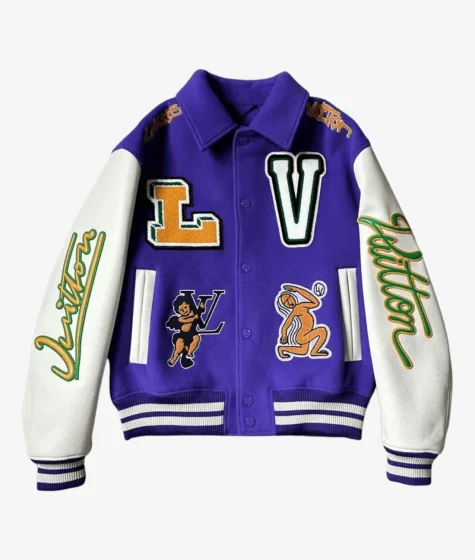 Louis Vuitton Purple White Varsity Jacket