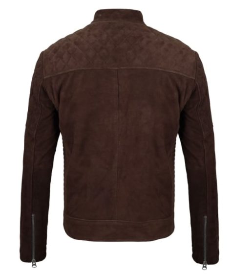 Men's Classic Brown Leather Suede Jacket