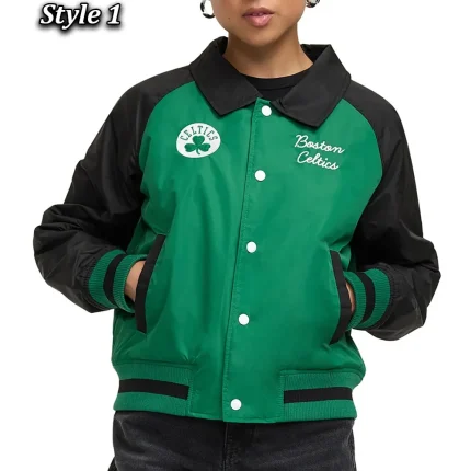 Boston Celtics Green and Black Throwback Jacket