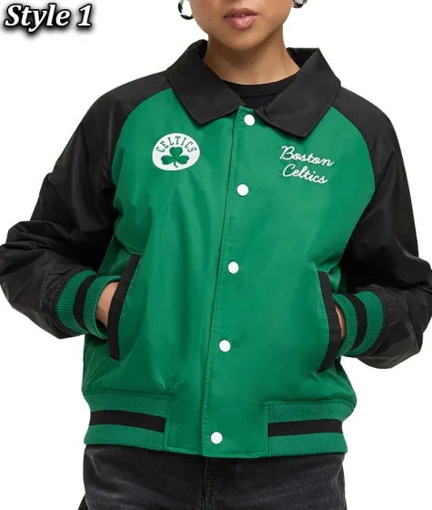 Boston Celtics Green and Black Throwback Jacket