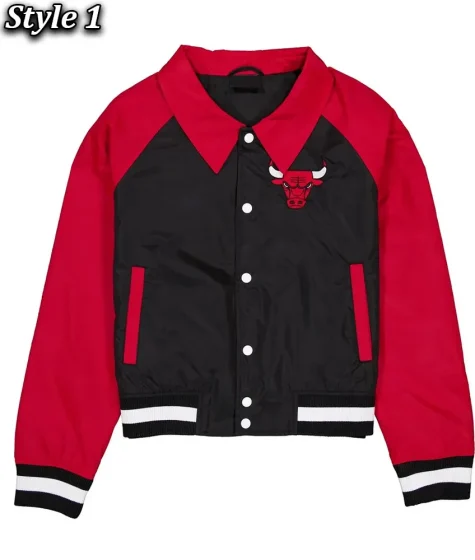 Chicago Bulls Black and Red Throwback Jacket