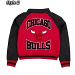 Chicago Bulls Black and Red Throwback Varsity Jacket