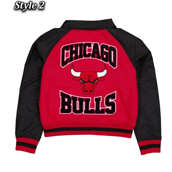 Chicago Bulls Black and Red Throwback Varsity Jacket