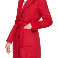 Christmas Women's Red Mid lenght Wool Coat