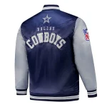 Dallas Cowboys Navy and Gray Team Satin Jacket