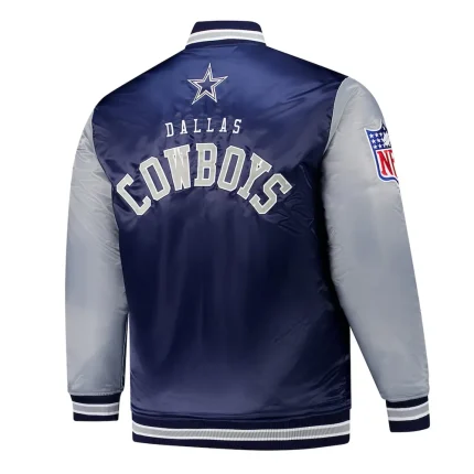 Dallas Cowboys Navy and Gray Team Satin Jacket