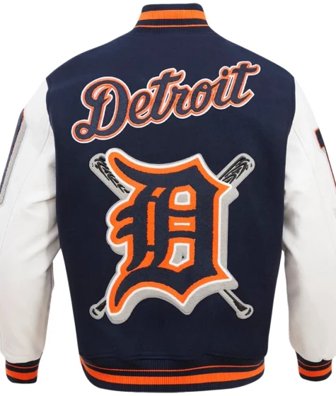 Detroit Tiger Mash Up logo Varsity Jacket