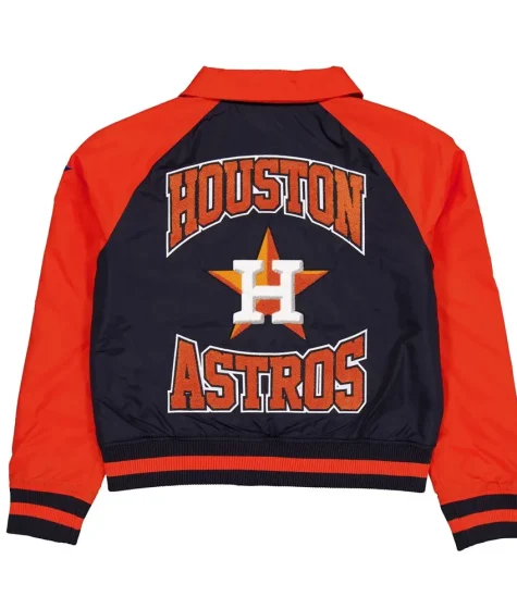 Houston Astros Throwback Navy Red Full-Snap Nylon Jacket