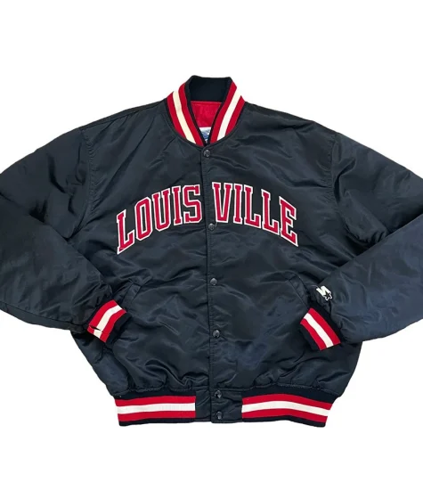 Louisville Cardinals 80’s Black Satin Jacket