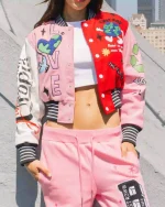 Love No.1 Best The Planet Cropped Varsity Jacket