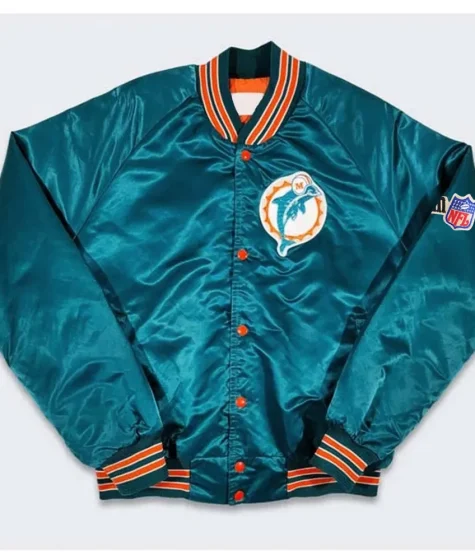 Miami Dolphins Team Aqua Satin Jacket