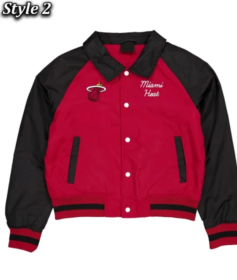 Miami Heat Red and Black Throwback Jacket