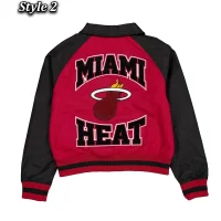 Miami Heat Red and Black Throwback Varsity Jacket