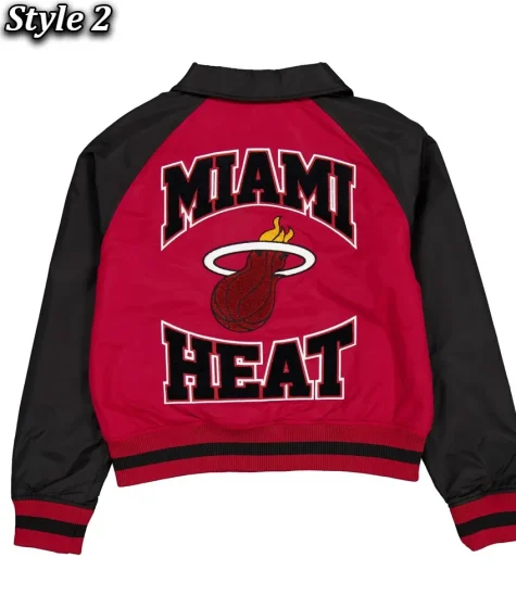 Miami Heat Red and Black Throwback Varsity Jacket