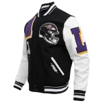 NFL BALTIMORE RAVENS MASHUP MEN'S RIB WOOL VARSITY JACKET