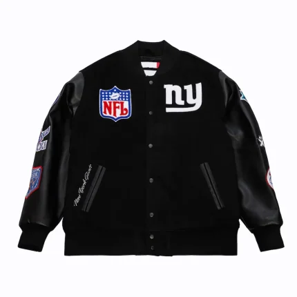 NY Giants Blackout NFL Varsity Jacket