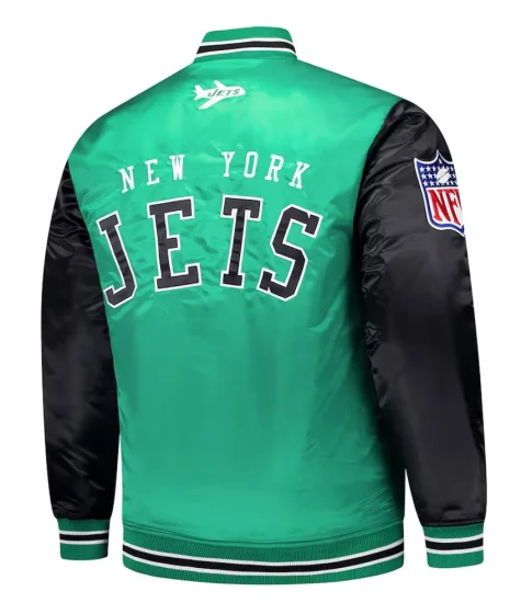 NY Jets Kelly Green and Black Satin Jacket