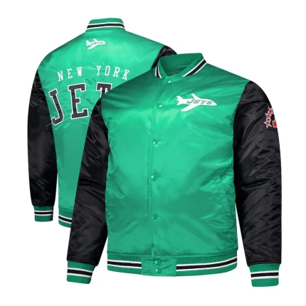 NY Jets Kelly Green and Black Team Satin Jacket