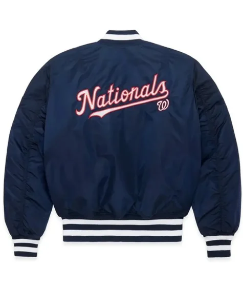 New Style Washington Nationals MA-1 Navy Blue Varsity Bomber Jacket