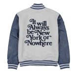 New York Or Nowhere Gray and Navy Varsity Jacket