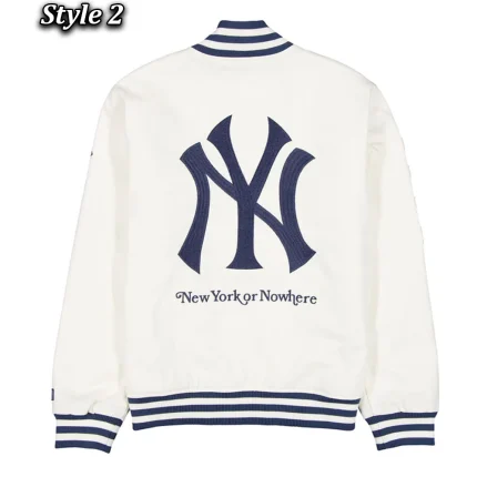 New York Or Nowhere White Varsity Jacket