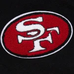 San Francisco 49ers Blackout SF Logo Varsity Jacket