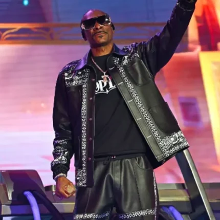 Snoop Dogg Times Square Fortnite Black Leather Jacket