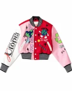 The Planet Cropped Varsity Jacket