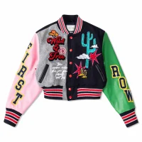 Wild Free Cropped Varsity Jacket
