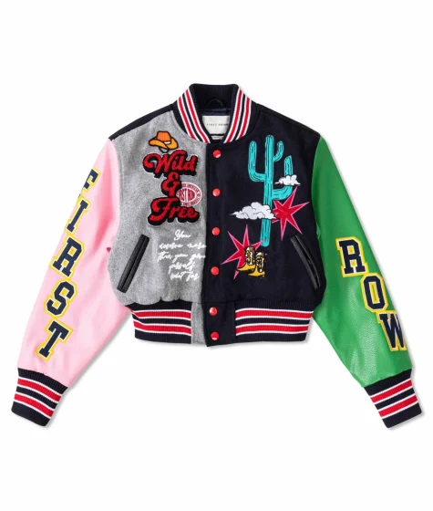 Wild Free Cropped Varsity Jacket
