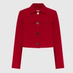 Women’s Button Cropped Red Jacket