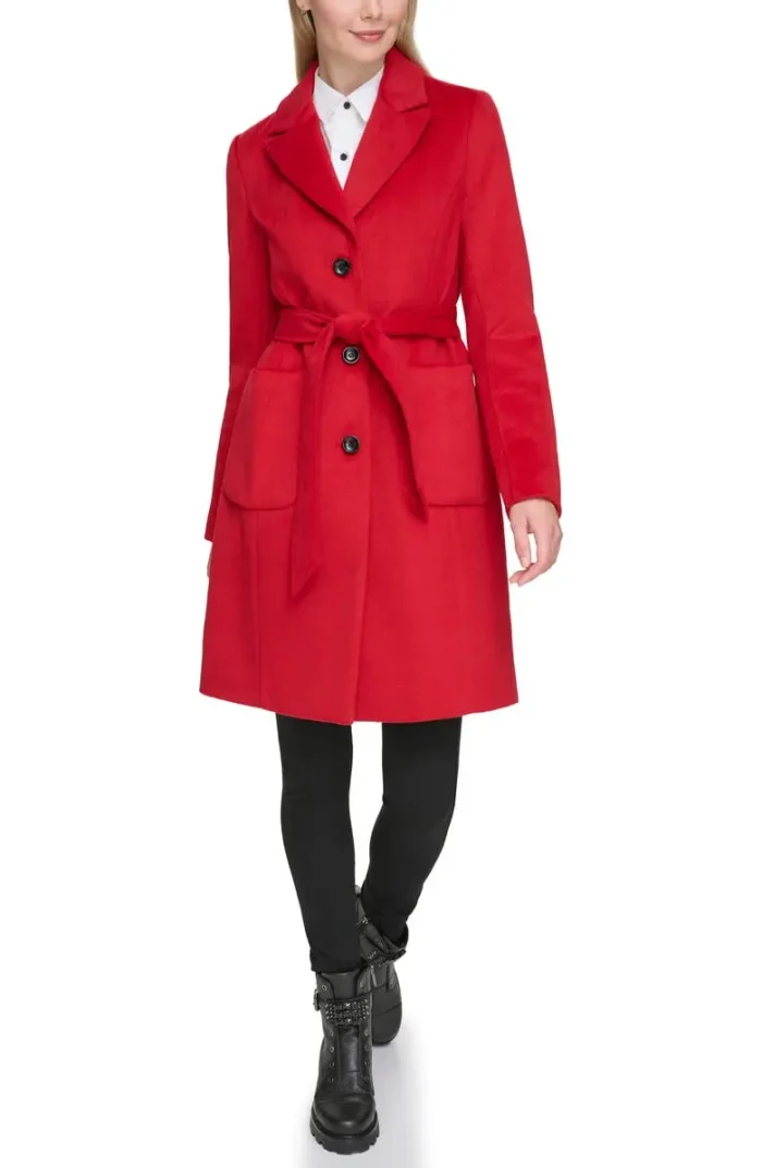 Women's Red Wool Coat